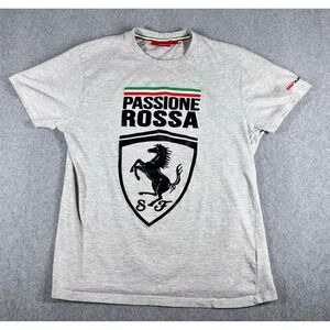 Ferrari Scuderia T Shirt XL Gray Cotton Crew Neck 812 SuperFAST